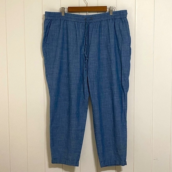 J. Crew Pants - J. By J. Crew cotton chambray drawstring pants size 18W